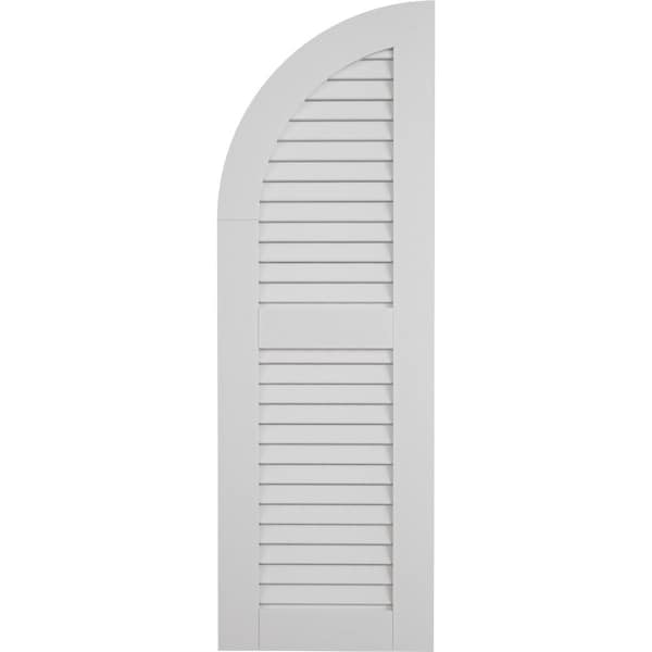 Ekena Millwork Smooth 2 Equal Louver w/Quarter Round Arch Top Faux Wood Shutters, 12W x 50H 38 Low Side, PR - SHULVQ12X50SMPR