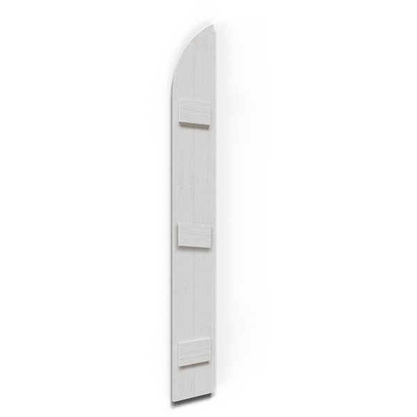 Ekena Millwork Rustic 2 Board Joined Board-n-Batten Faux Wood Shutters w/Quarter Round Arch Top, 10 3/4W x 90H, PR - FBJ06Q11X090RUF