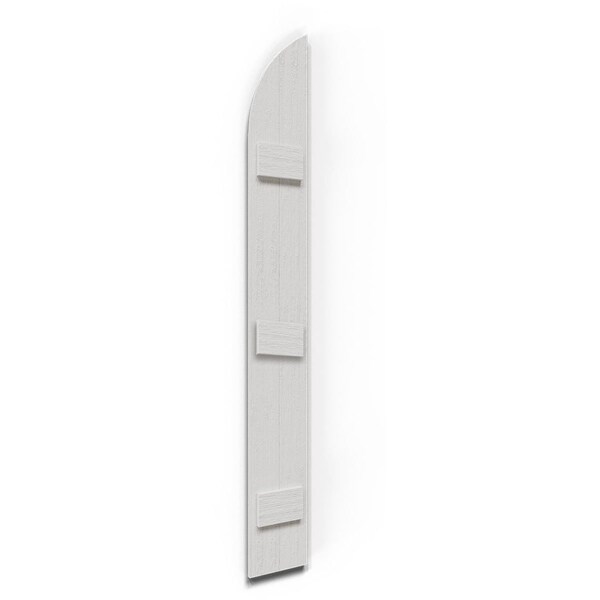 Ekena Millwork Rustic 2 Board Joined Board-n-Batten Faux Wood Shutters w/Quarter Round Arch Top, 10 3/4W x 90H, PR - FBJ06Q11X090RUF