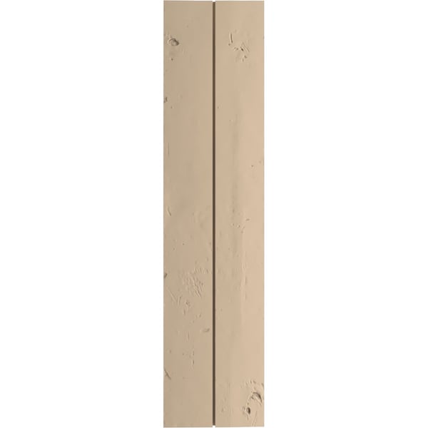 Ekena Millwork Rustic Two Board Joined Board-n-Batten Knotty Pine Faux Wood Shutters w/No Batten, 11W x 86H, PR - SHUBJN11X86KPPR