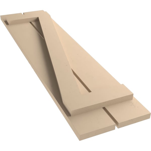 Ekena Millwork Rustic Two Board Spaced Board-n-Batten Smooth Faux Wood Shutters w/Z-Board, 11 1/2W x 54H, PR - SHUBSZ11X54SMPR