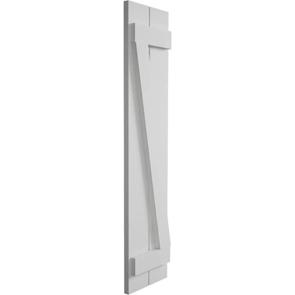 Ekena Millwork Rustic Two Board Spaced Board-n-Batten Smooth Faux Wood Shutters w/Z-Board, 11 1/2W x 54H, PR - SHUBSZ11X54SMPR