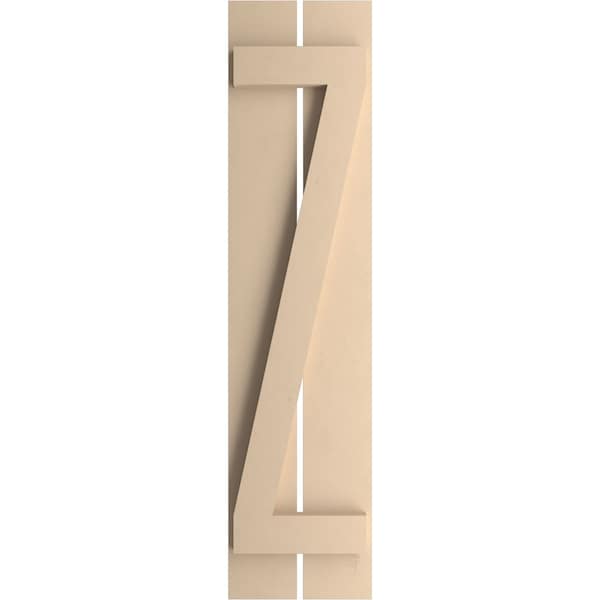 Ekena Millwork Rustic Two Board Spaced Board-n-Batten Smooth Faux Wood Shutters w/Z-Board, 11 1/2W x 54H, PR - SHUBSZ11X54SMPR