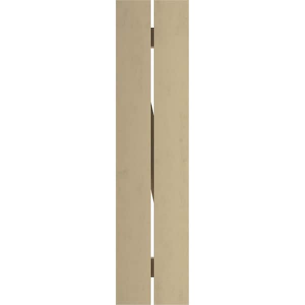 Ekena Millwork Rustic Two Board Spaced Board-n-Batten Smooth Faux Wood Shutters w/Z-Board, 11 1/2W x 54H, PR - SHUBSZ11X54SMPR
