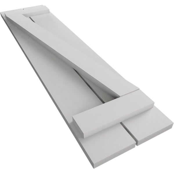 Ekena Millwork Rustic Two Board Spaced Board-n-Batten Smooth Faux Wood Shutters w/Z-Board, 11 1/2W x 54H, PR - SHUBSZ11X54SMPR