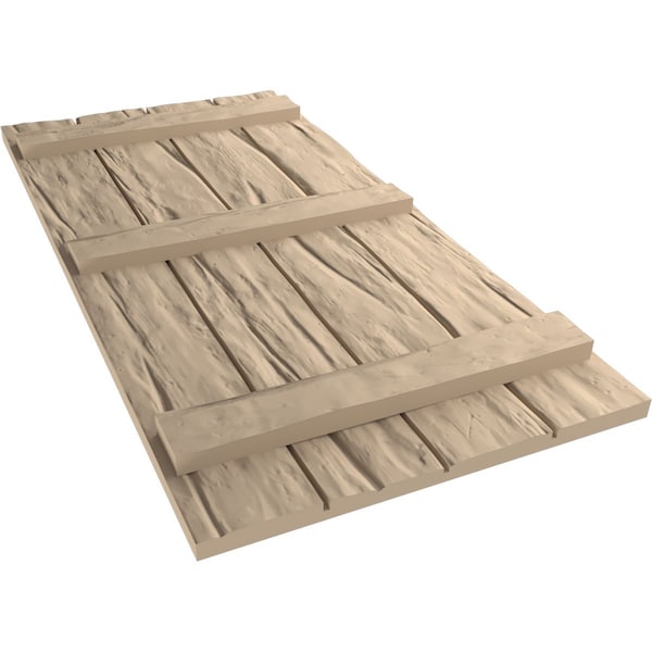 Ekena Millwork Rustic Four Board Joined Board-n-Batten Riverwood Faux Wood Shutters, 22W x 62H, PR - SHUBJS22X62RWPR