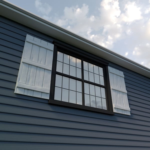 Ekena Millwork Rustic Four Board Joined Board-n-Batten Riverwood Faux Wood Shutters, 22W x 62H, PR - SHUBJS22X62RWPR