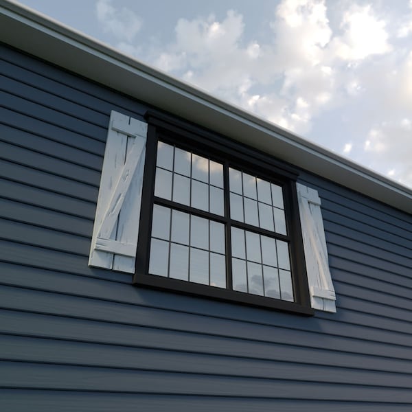 Ekena Millwork Rustic Two Board Spaced Board-n-Batten Pecky Cypress Faux Wood Shutters w/Z-Board, 11 1/2"W x 88"H - SHUBSZ11X88PCPR