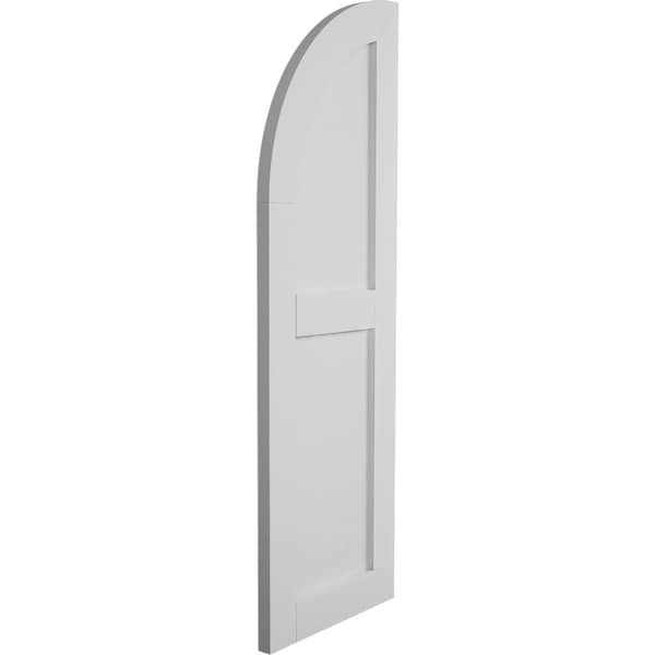 Ekena Millwork Smooth 2 Equal Flat Panel w/Quarter Round Arch Top Faux Wood Shutters, 18W x 70H 52 Low Side, PR - SHUFPQ18X70SMPR