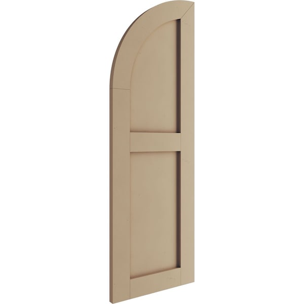 Ekena Millwork Smooth 2 Equal Flat Panel w/Quarter Round Arch Top Faux Wood Shutters, 18W x 70H 52 Low Side, PR - SHUFPQ18X70SMPR