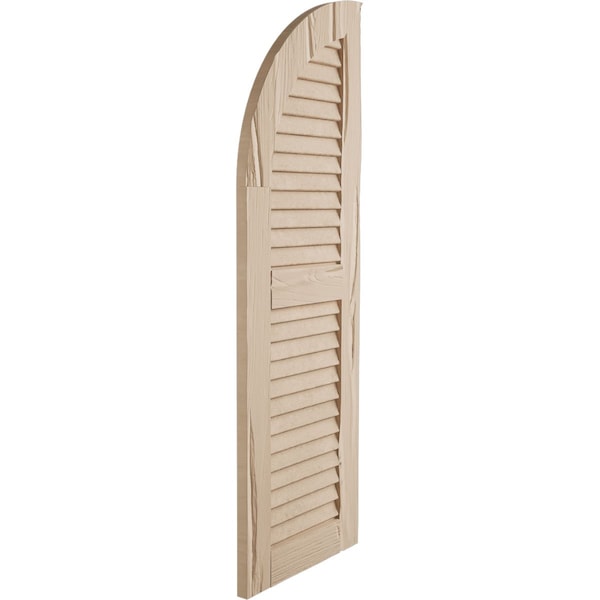 Ekena Millwork Riverwood 2 Equal Louver w/Quarter Round Arch Top Faux Wood Shutters, 12W x 70H 58 Low Side, PR - SHULVQ12X70RWPR