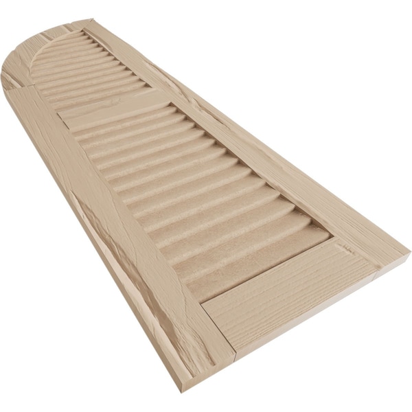 Ekena Millwork Riverwood 2 Equal Louver w/Quarter Round Arch Top Faux Wood Shutters, 12W x 70H 58 Low Side, PR - SHULVQ12X70RWPR