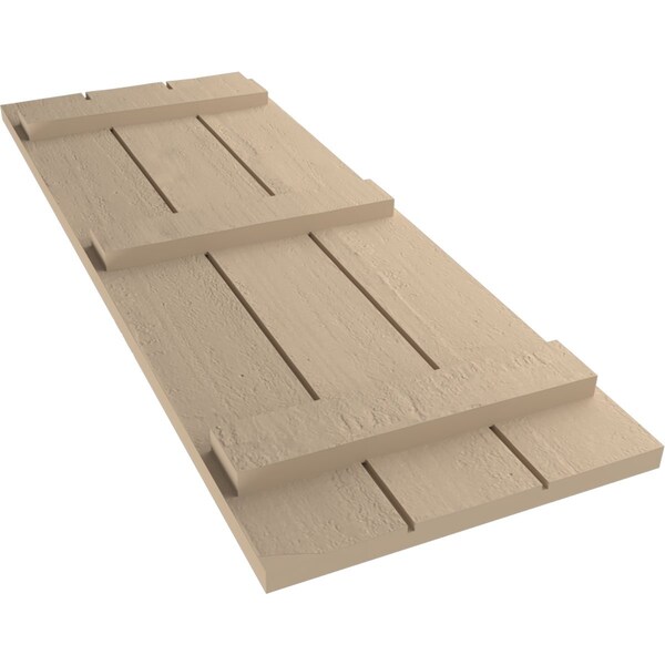 Ekena Millwork Rustic Three Board Joined Board-n-Batten Rough Cedar Faux Wood Shutters, 16 1/2W x 60H, PR - SHUBJS16X60RCPR