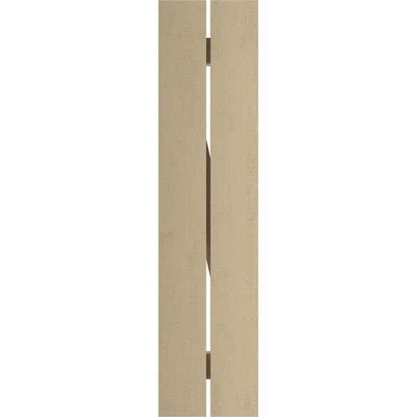 Ekena Millwork Rustic Two Board Spaced Board-n-Batten Hand Hewn Faux Wood Shutters w/Z-Board, 11 1/2W x 84H, PR - SHUBSZ11X84HHPR