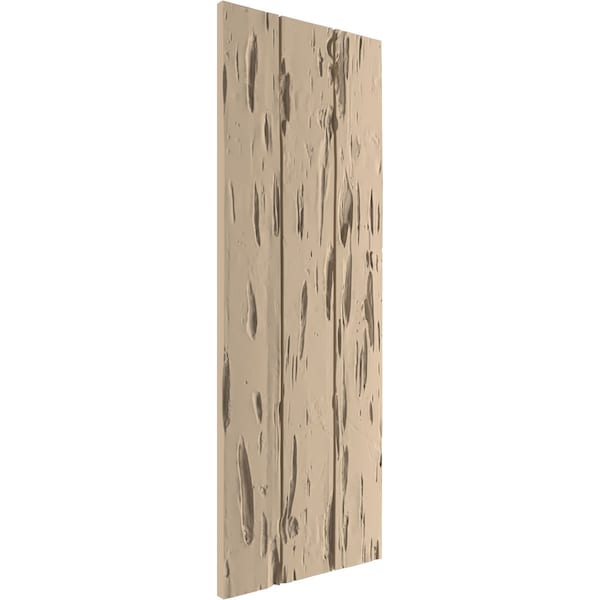 Ekena Millwork Rustic 3 Board Joined Board-n-Batten Pecky Cypress Faux Wood Shutters w/No Batten, 16 1/2"W x 84"H - SHUBJN16X84PCPR