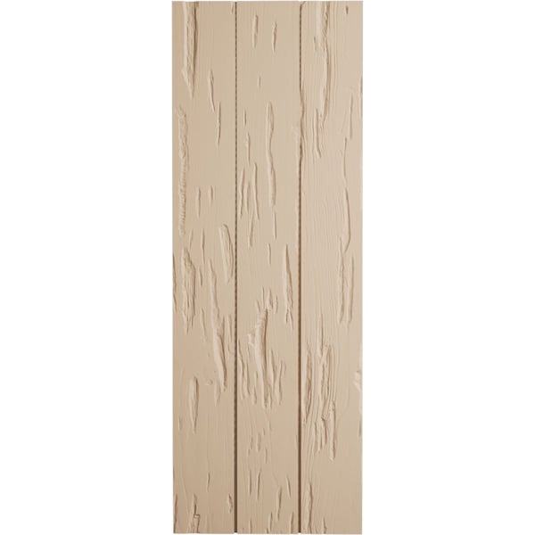Ekena Millwork Rustic 3 Board Joined Board-n-Batten Pecky Cypress Faux Wood Shutters w/No Batten, 16 1/2"W x 84"H - SHUBJN16X84PCPR