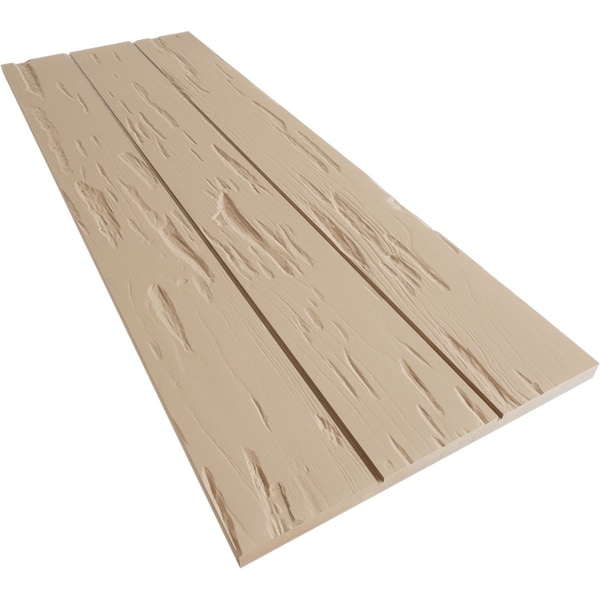 Ekena Millwork Rustic 3 Board Joined Board-n-Batten Pecky Cypress Faux Wood Shutters w/No Batten, 16 1/2"W x 84"H - SHUBJN16X84PCPR