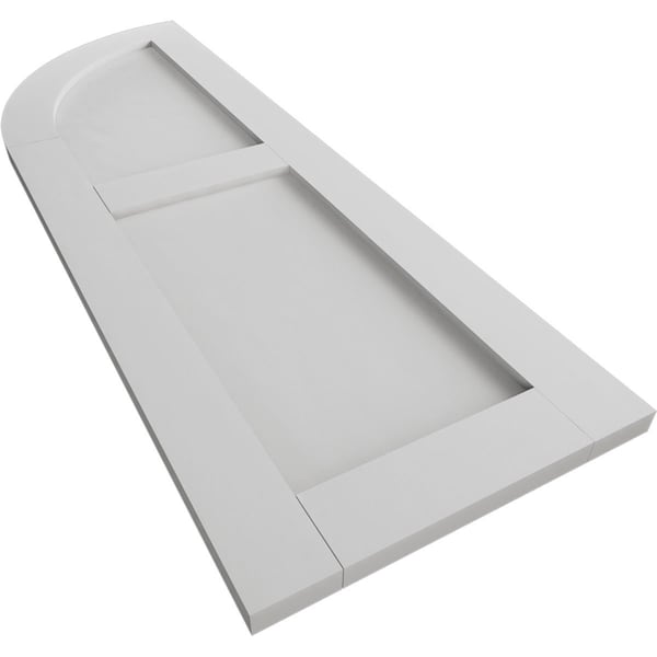 Ekena Millwork Smooth 2 Equal Flat Panel w/Quarter Round Arch Top Faux Wood Shutters, 12W x 62H 50 Low Side, PR - SHUFPQ12X62SMPR
