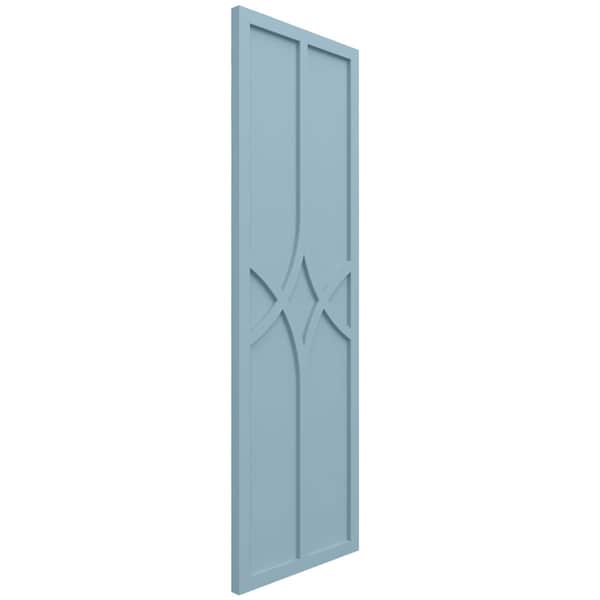 Ekena Millwork True Fit PVC Cedar Park Fixed Mount Shutters, Peaceful Blue, 15W x 59H, PR - TFP001CP15X059SB