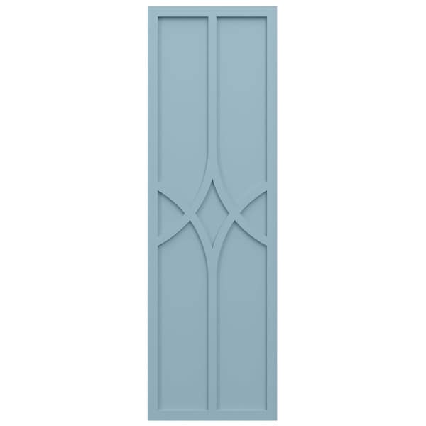 Ekena Millwork True Fit PVC Cedar Park Fixed Mount Shutters, Peaceful Blue, 15W x 59H, PR - TFP001CP15X059SB