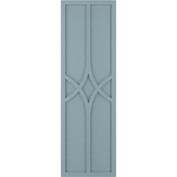 Ekena Millwork True Fit PVC Cedar Park Fixed Mount Shutters, Peaceful Blue, 15W x 59H, PR - TFP001CP15X059SB
