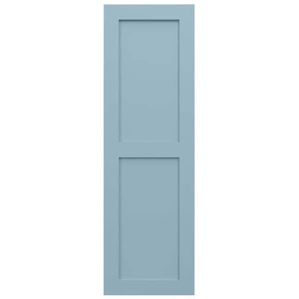 Ekena Millwork True Fit PVC Two Equal Flat Panel Shutters, Peaceful Blue, 12W x 37H, PR - TFP101FPF12X037SB