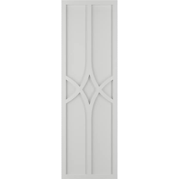 Ekena Millwork True Fit PVC Cedar Park Fixed Mount Shutters, Hailstorm Gray, 15W x 35H, PR - TFP001CP15X035ST