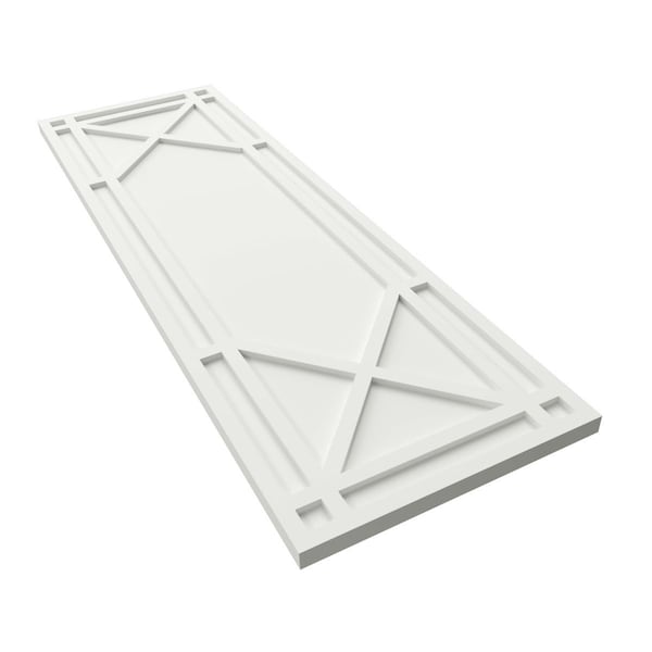 Ekena Millwork True Fit PVC Bungalow Fixed Mount Shutters, Unfinished, 12W x 69H, PR - TFP001BG12X069UN