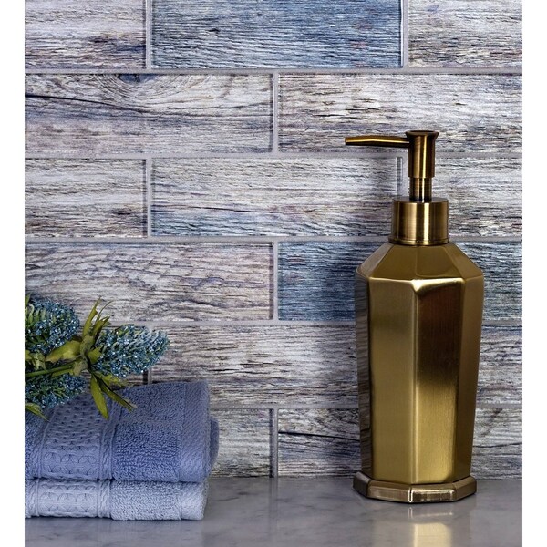 Apollo Tile Blue Wood Look Glass 4.83 sq.ft 11.8 in. x11.8 in. Subway Tile, 5PK - APLSRA9901EC50