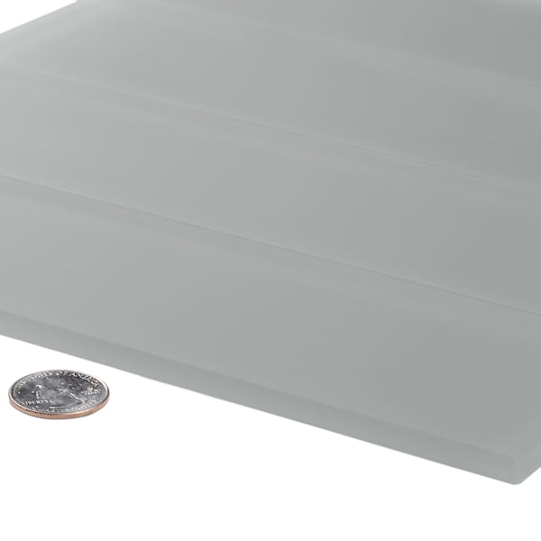 Apollo Tile Sample of 3X12 Frosted Grey Subway Glass Tile 5 Sq.Ft. - APLA99092M312EC105 SAMPLE