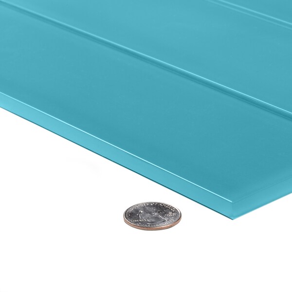 Apollo Tile Sample of 3X12 Aquamarine Glossy Subway Glass Tile 5 Sq.Ft. - APLA99041312EC107 SAMPLE