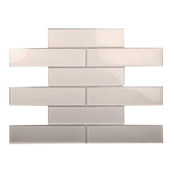 Apollo Tile Sample of 2X8 Sand Subway 11.8"x11.8" Glass Mosaic Tile - APLC9902EC17 SAMPLE