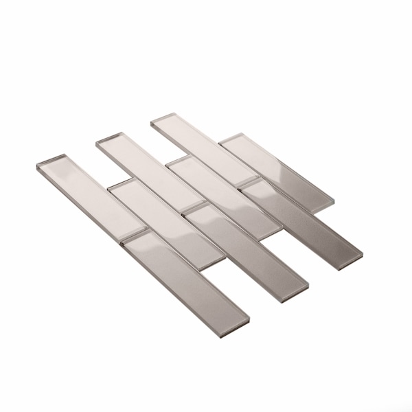 Apollo Tile Sample of 2X8 Sand Subway 11.8"x11.8" Glass Mosaic Tile - APLC9902EC17 SAMPLE