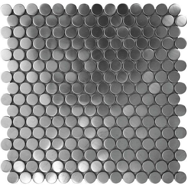 Apollo Tile Metal Penny 4.75 sq.ft 11.7 in. x11.7 in. Round Mosaic Tile, 5PK - APLMM9924EC31