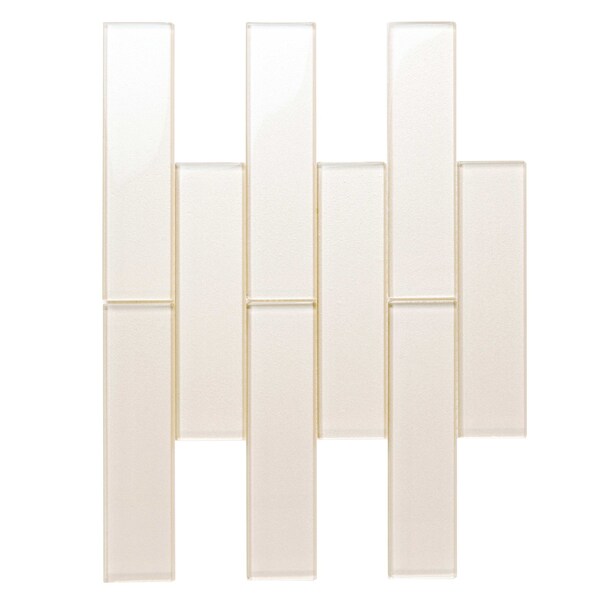 Apollo Tile 2X8 Sand Subway 4.83 sq.ft 11.8 in. x11.8 in. Glass Mosaic Tile, 5PK - APLC9902EC17