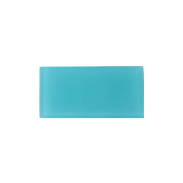Apollo Tile 3X6 Frosted Aquamarine Subway Glass Tile 5 Sq.Ft., 40PK - APLA99041M36EC108