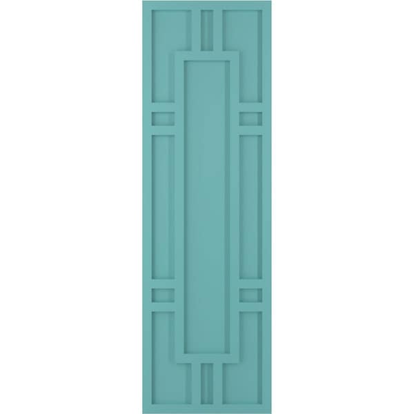 Ekena Millwork True Fit PVC Hastings Fixed Mount Shutters, Pure Turquoise, 12W x 61H, PR - TFP001HS12X061PT