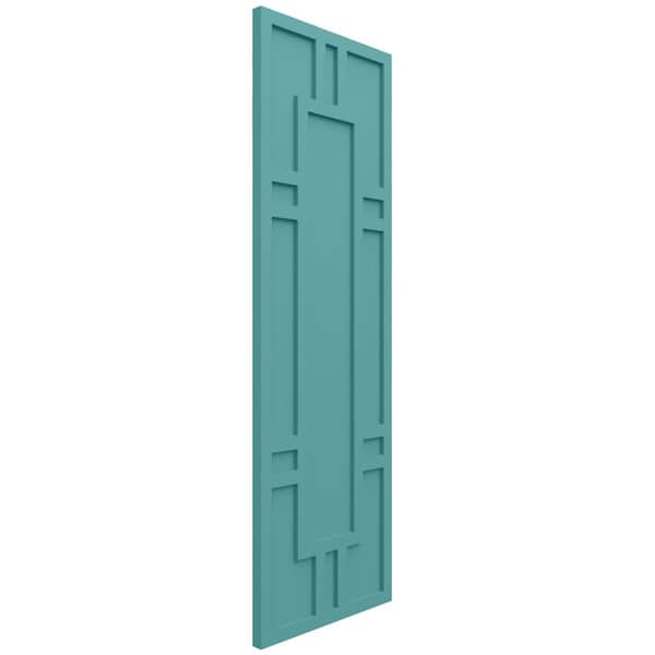 Ekena Millwork True Fit PVC Hastings Fixed Mount Shutters, Pure Turquoise, 12W x 61H, PR - TFP001HS12X061PT