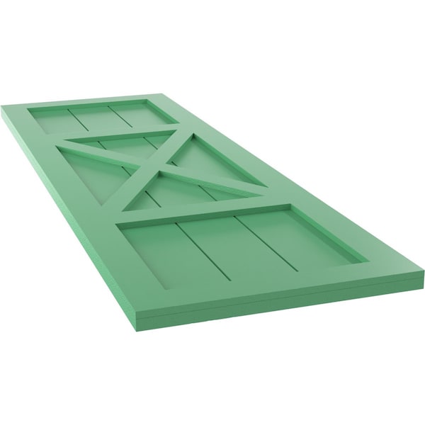 Ekena Millwork True Fit PVC Center X-Board Farmhouse Fixed Mount Shutters, Lilly Pads , 18W x 40H, PR - TFP107FH18X040LP