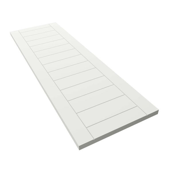 Ekena Millwork True Fit PVC Horizontal Slat Framed Modern Style Fixed Mount Shutters, Unfinished, 15W x 80H, PR - TFP001HF15X080UN