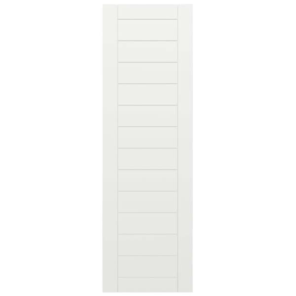 Ekena Millwork True Fit PVC Horizontal Slat Framed Modern Style Fixed Mount Shutters, Unfinished, 15W x 80H, PR - TFP001HF15X080UN