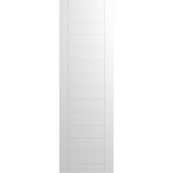 Ekena Millwork True Fit PVC Horizontal Slat Framed Modern Style Fixed Mount Shutters, Unfinished, 15W x 80H, PR - TFP001HF15X080UN
