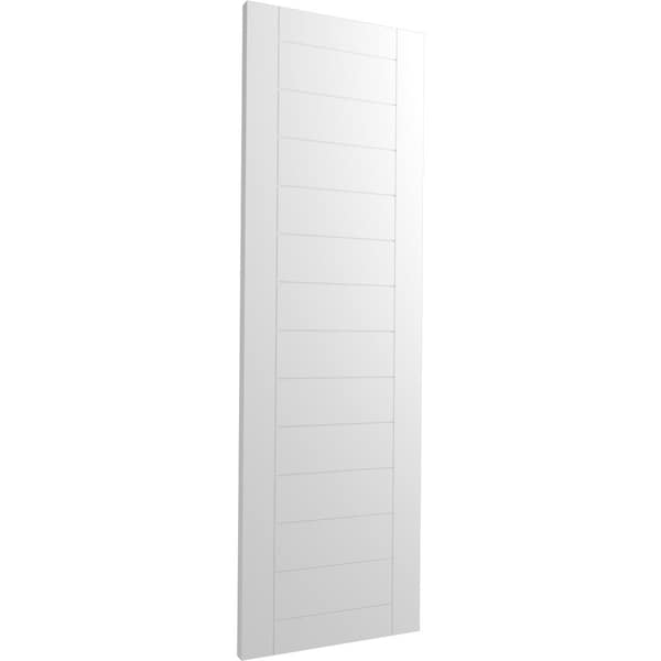 Ekena Millwork True Fit PVC Horizontal Slat Framed Modern Style Fixed Mount Shutters, Unfinished, 15W x 80H, PR - TFP001HF15X080UN