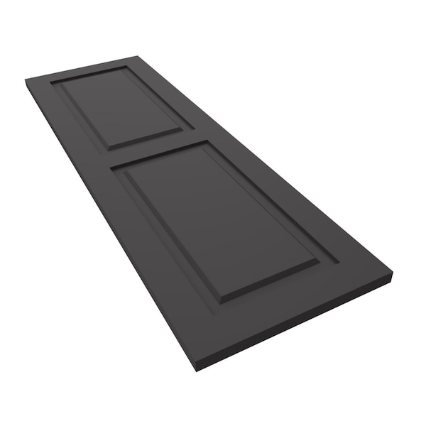 Ekena Millwork True Fit PVC, Two Equal Raised Panel Shutters, Shadow Mountain, 18W x 39H, PR - TFP101RPF18X039SM