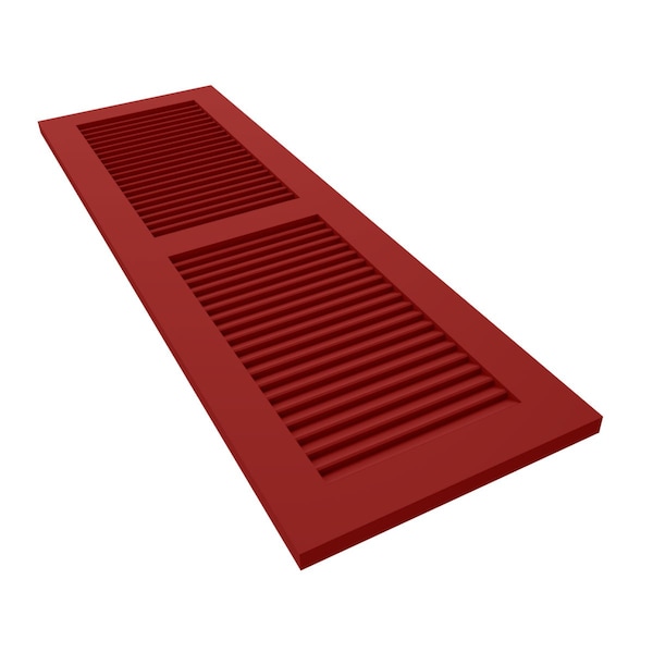 Ekena Millwork True Fit PVC Two Equal Louver Shutters, Fire Red, 12W x 49H, PR - TFP101LVF12X049BR