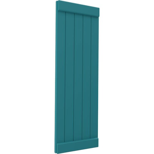 Ekena Millwork Americraft 5-Board Exterior Wood Joined Board-n-Batten Shutters w/ End Batten, ARW103BB518X34ANH, PR - ARW103BB518X34ANH