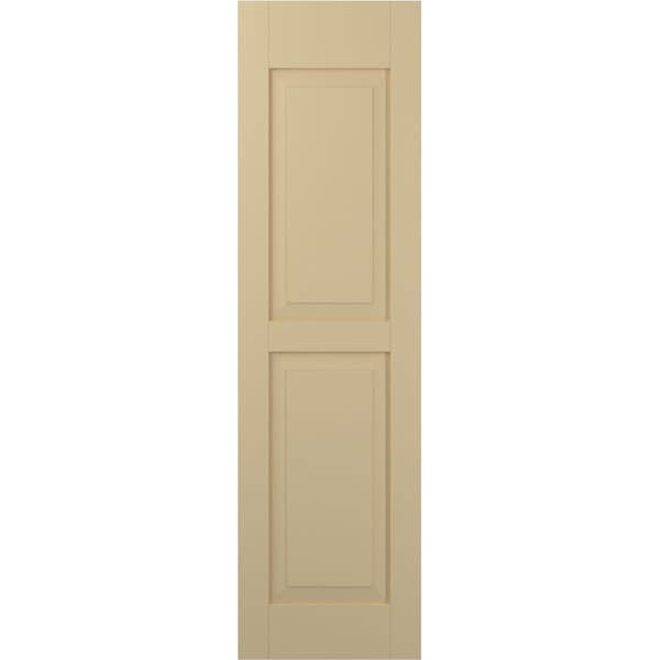 Ekena Millwork Americraft 2 Equal Raised Panel Exterior Real Wood Shutters, RW101RP18X56NTH, PR - RW101RP18X56NTH