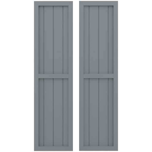 Ekena Millwork Americraft 4-Board Exterior Wood 2 Equal Panel Framed Board-n-Batten Shutters, ARW101BF414X34CHH, PR - ARW101BF414X34CHH