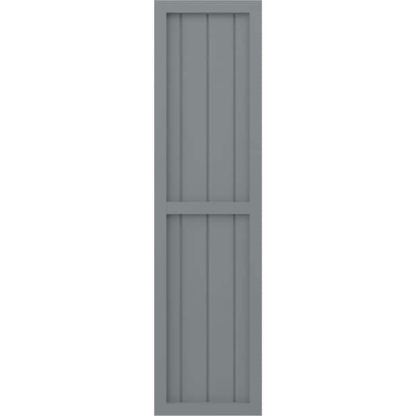 Ekena Millwork Americraft 4-Board Exterior Wood 2 Equal Panel Framed Board-n-Batten Shutters, ARW101BF414X34CHH, PR - ARW101BF414X34CHH