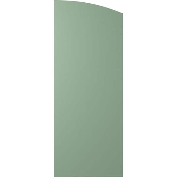 Ekena Millwork Americraft 6-Board (2 Batten) Wood Joined Board-n-Batten Shutters w/Ellipt Top, ARW101BE621X71TGH, PR - ARW101BE621X71TGH
